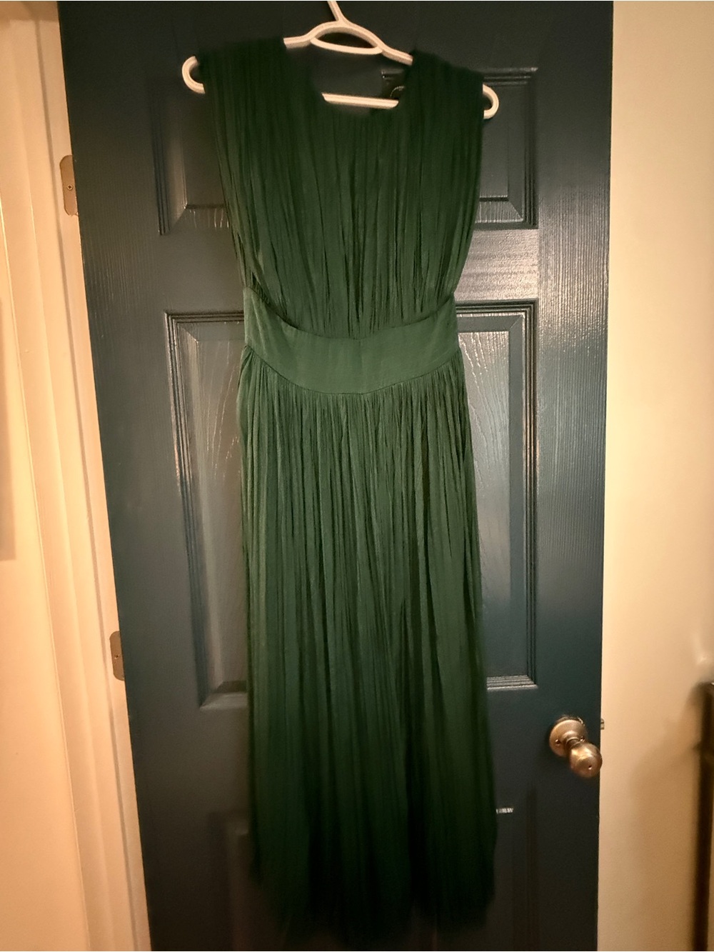 Banana Republic Emerald Green Pleated Maxi Dress Size 0